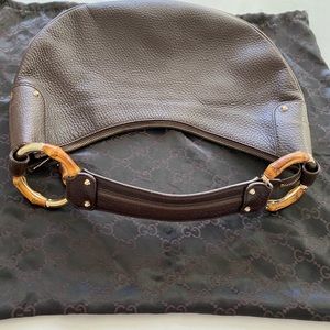 Gucci Bamboo brown leather shoulder bag